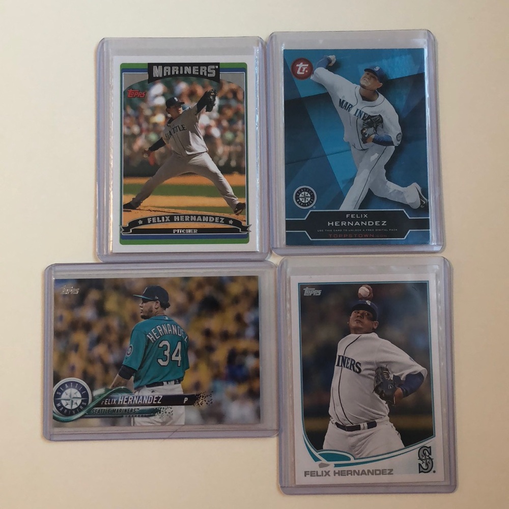 Lot of 4 Topps Felix Hernandez MLB Baseball Cards